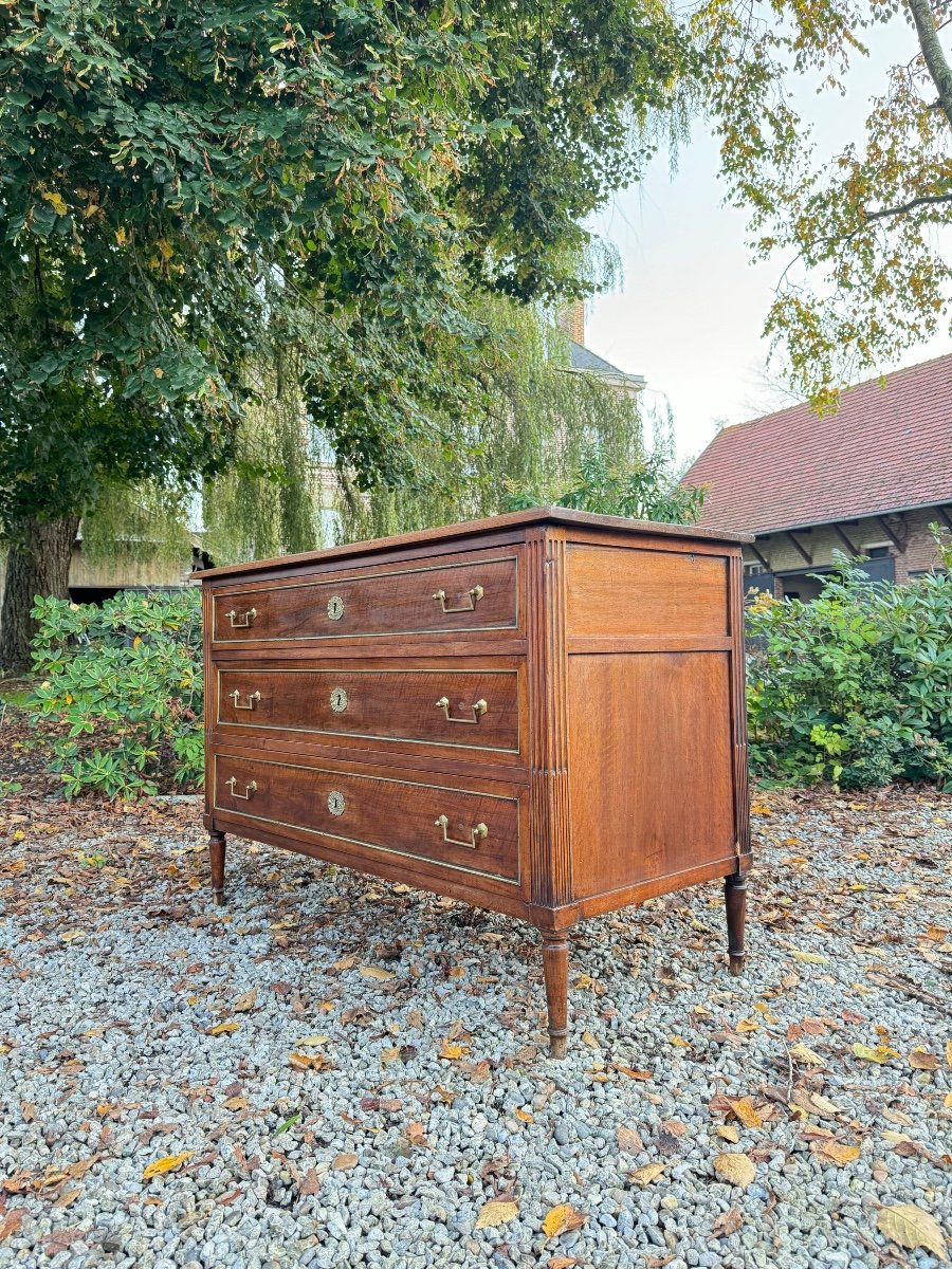 Chest Of Drawers, In Mahogany, Louis XVI Period, 18th Century -photo-5