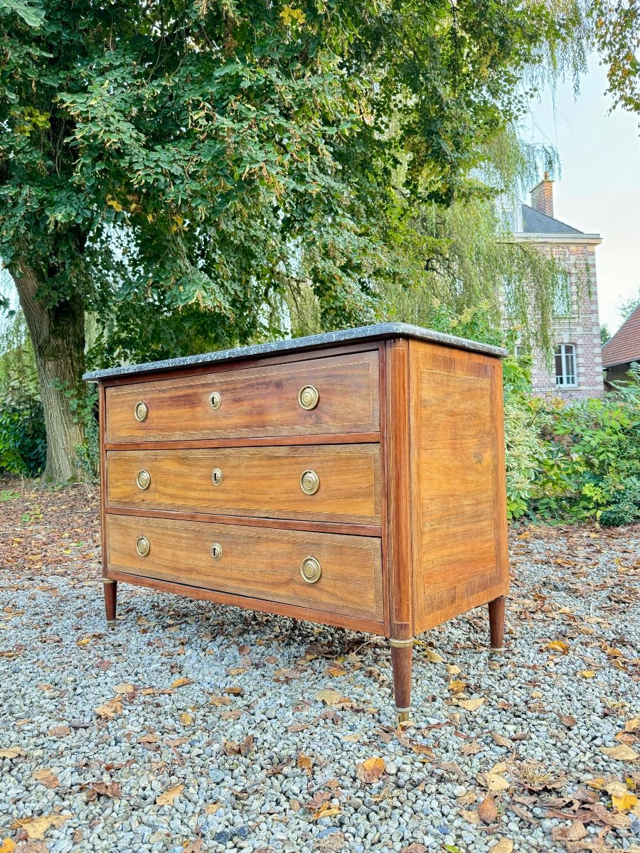 Commode En Marqueterie D’époque Louis XVI XVIII Eme Siècle -photo-2