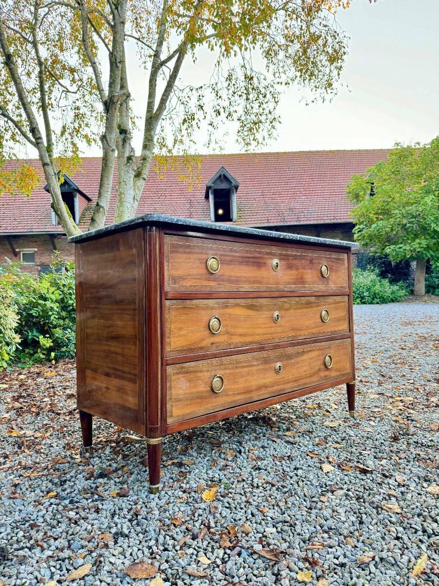 Commode En Marqueterie D’époque Louis XVI XVIII Eme Siècle -photo-3