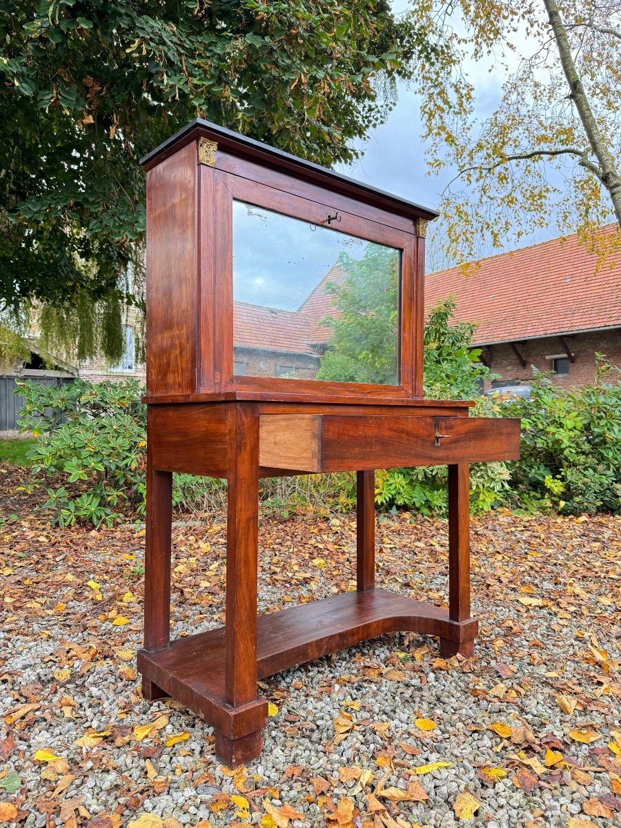 Bonheur Du Jour In Mahogany From The Empire Period, Early 19th Century -photo-3