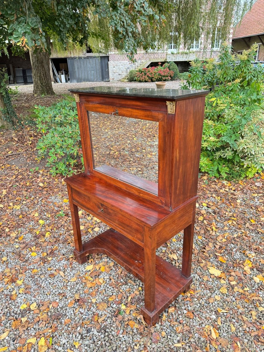 Bonheur Du Jour In Mahogany From The Empire Period, Early 19th Century -photo-2