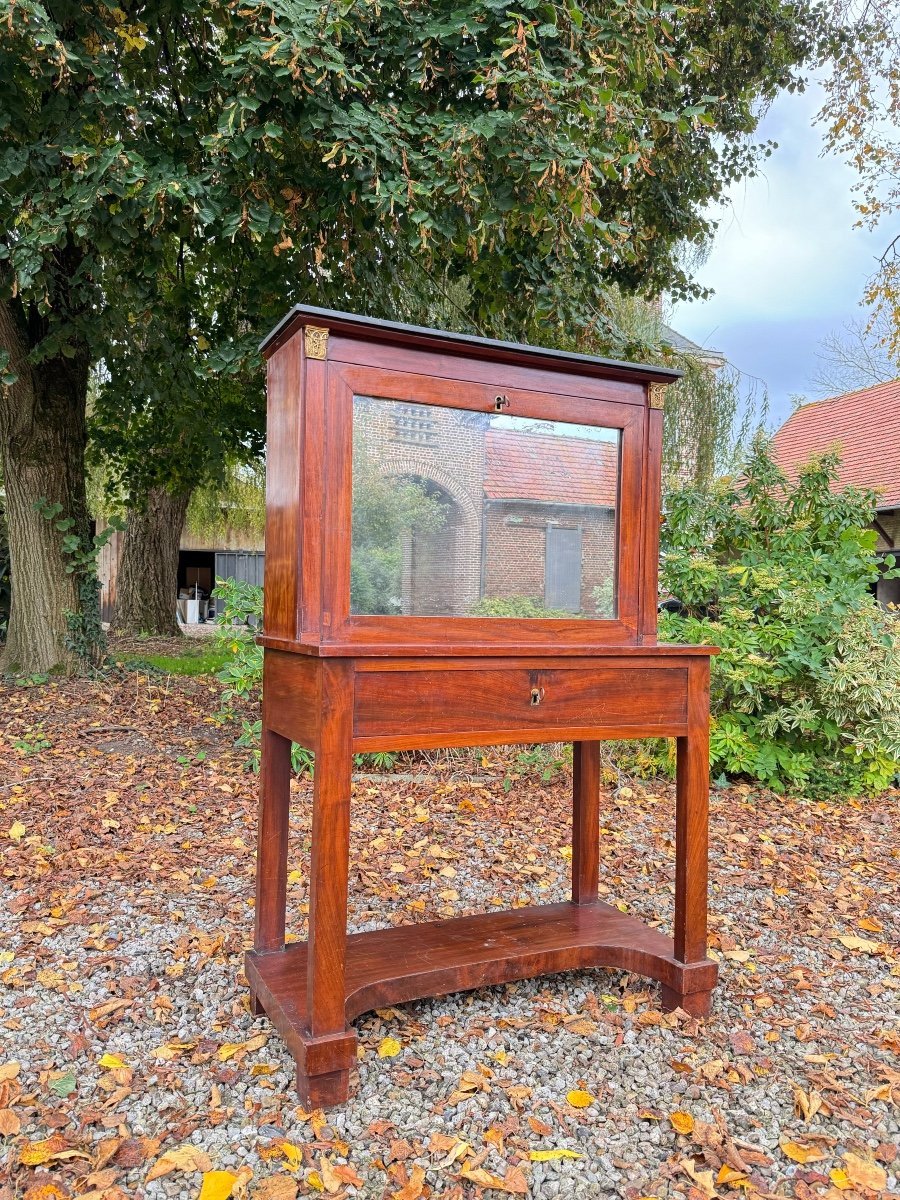 Bonheur Du Jour In Mahogany From The Empire Period, Early 19th Century 