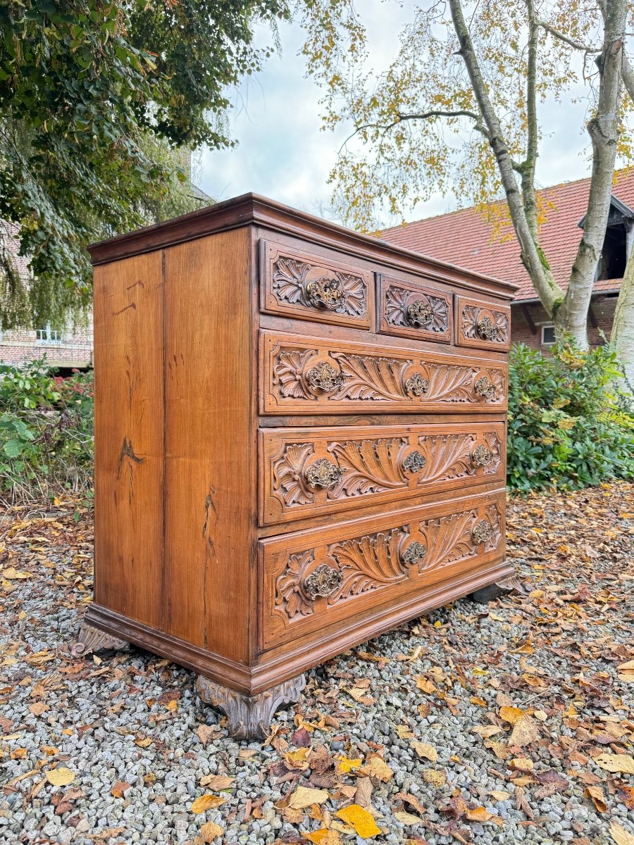 Natural Wood Chest Of Drawers From The 18th Century, Foreign Work -photo-3