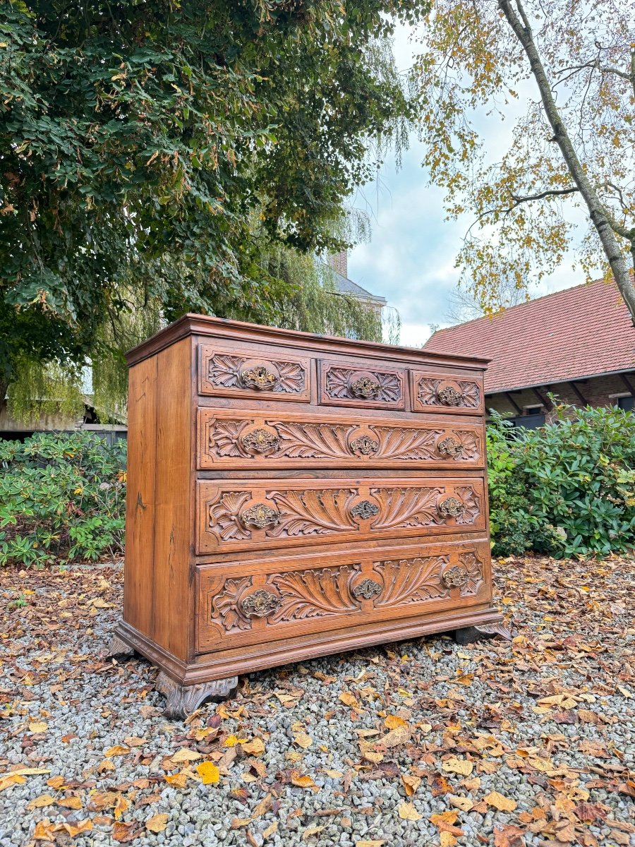 Natural Wood Chest Of Drawers From The 18th Century, Foreign Work -photo-4