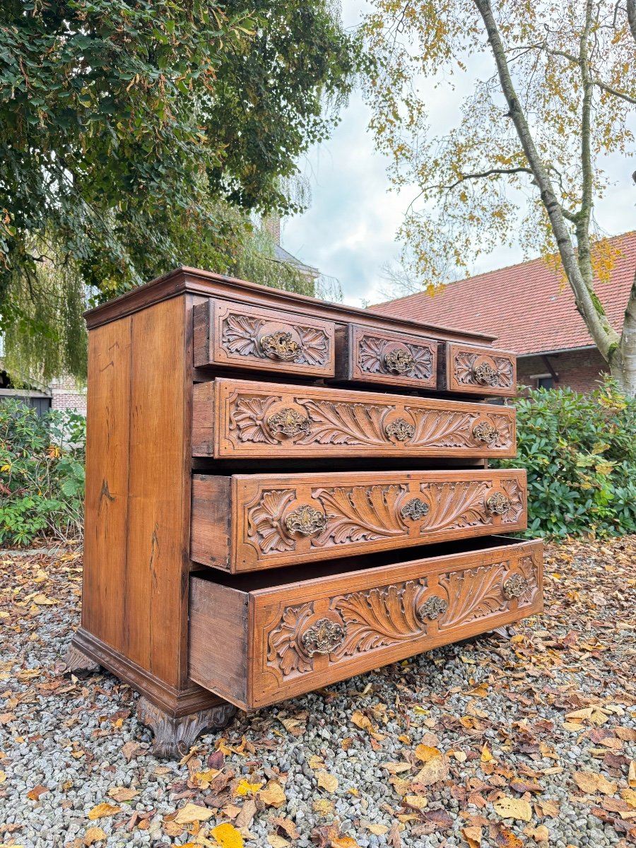 Commode En Bois Naturel D’époque  XVIII Eme Siècle, Travail étranger -photo-1