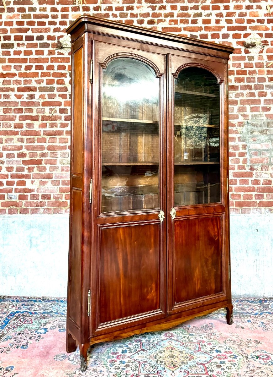 Library, Display Cabinet In Cuban Mahogany From The 18th Century, Port Work-photo-2