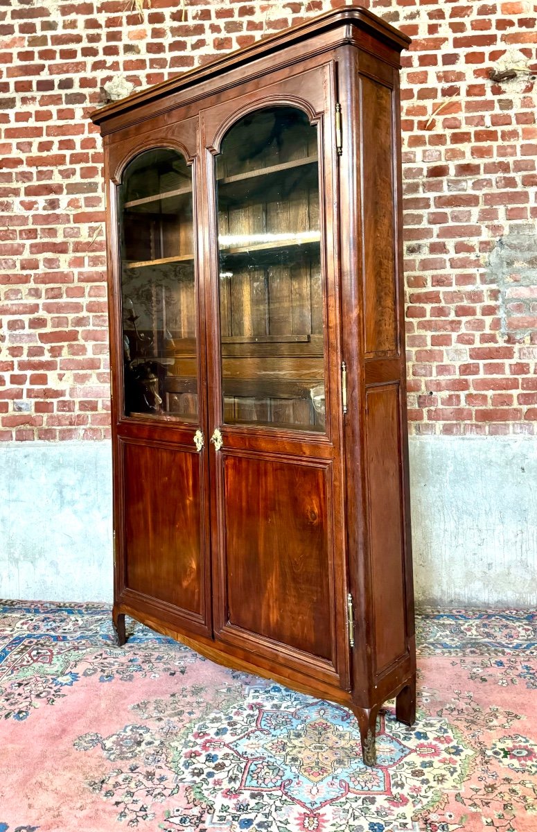 Library, Display Cabinet In Cuban Mahogany From The 18th Century, Port Work-photo-3