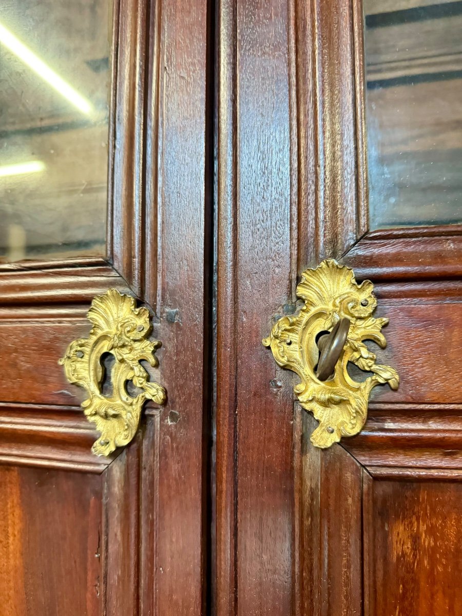 Library, Display Cabinet In Cuban Mahogany From The 18th Century, Port Work-photo-1