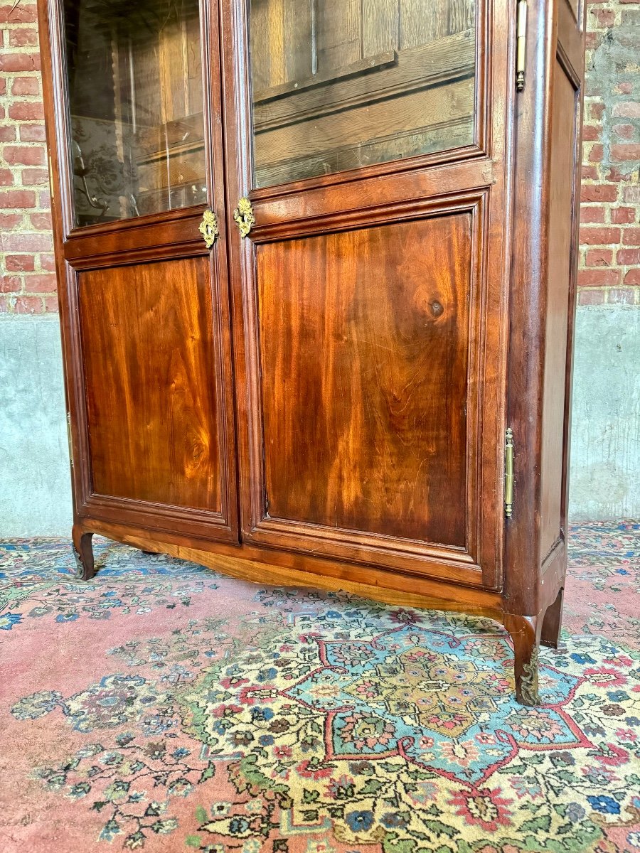 Library, Display Cabinet In Cuban Mahogany From The 18th Century, Port Work-photo-3