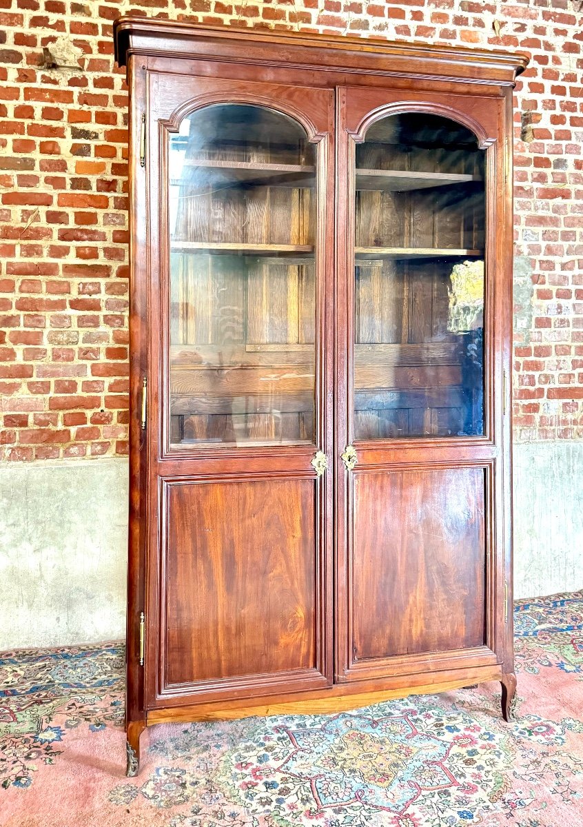 Library, Display Cabinet In Cuban Mahogany From The 18th Century, Port Work-photo-4