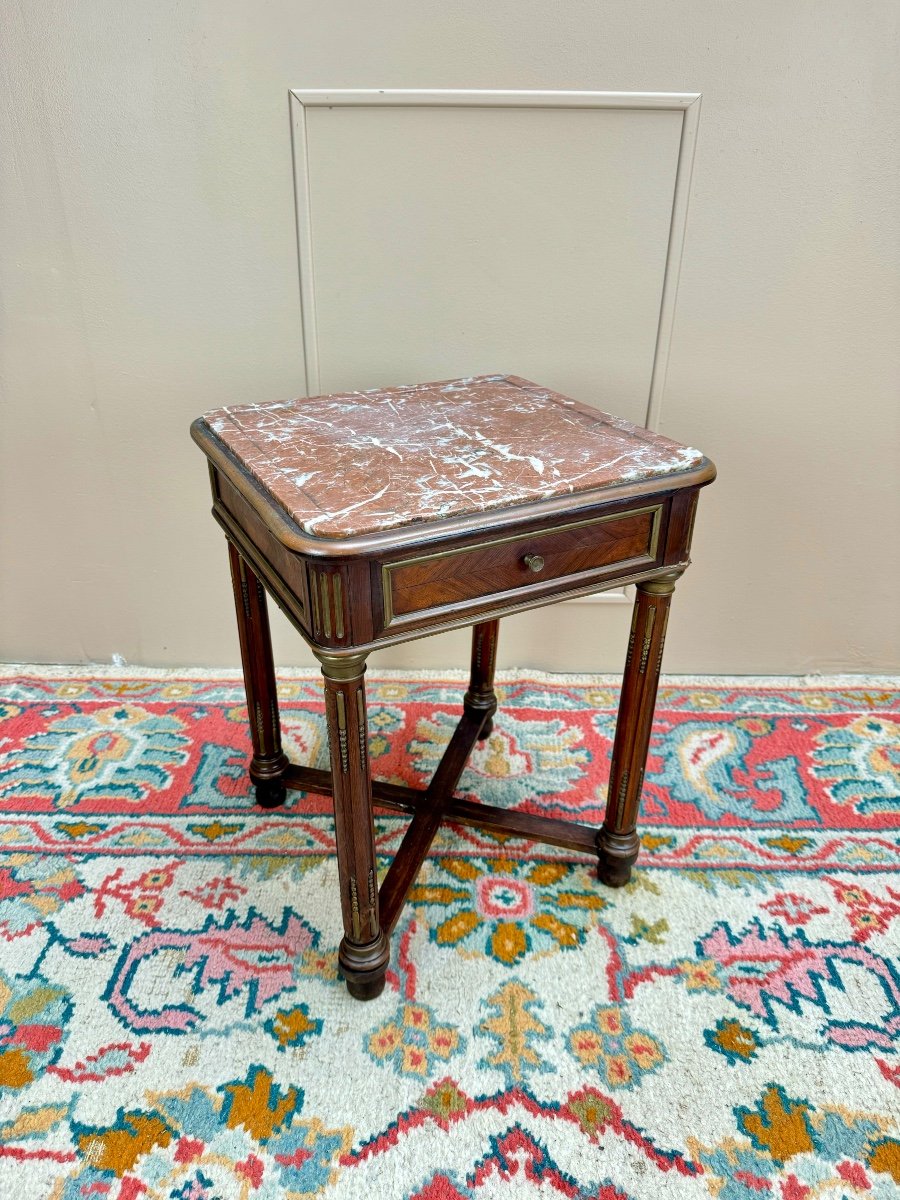 Louis XVI Style Mahogany And Rosewood Coffee Table, 19th Century -photo-2