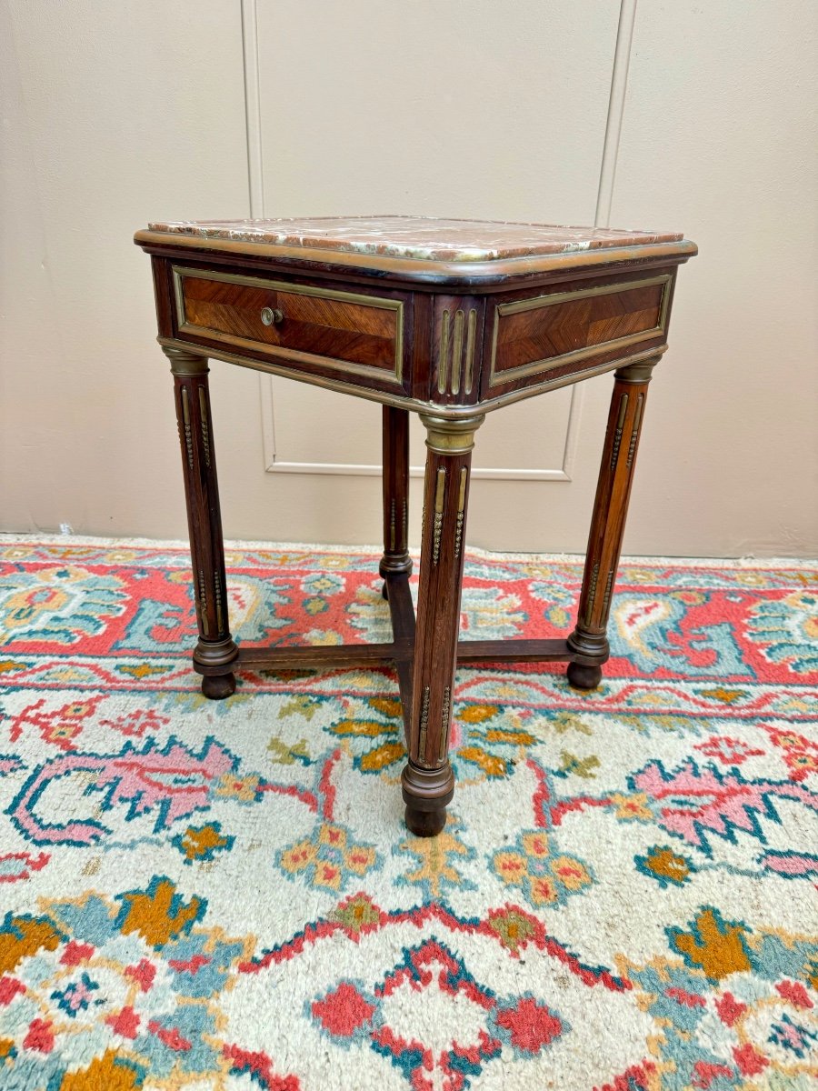 Louis XVI Style Mahogany And Rosewood Coffee Table, 19th Century -photo-1