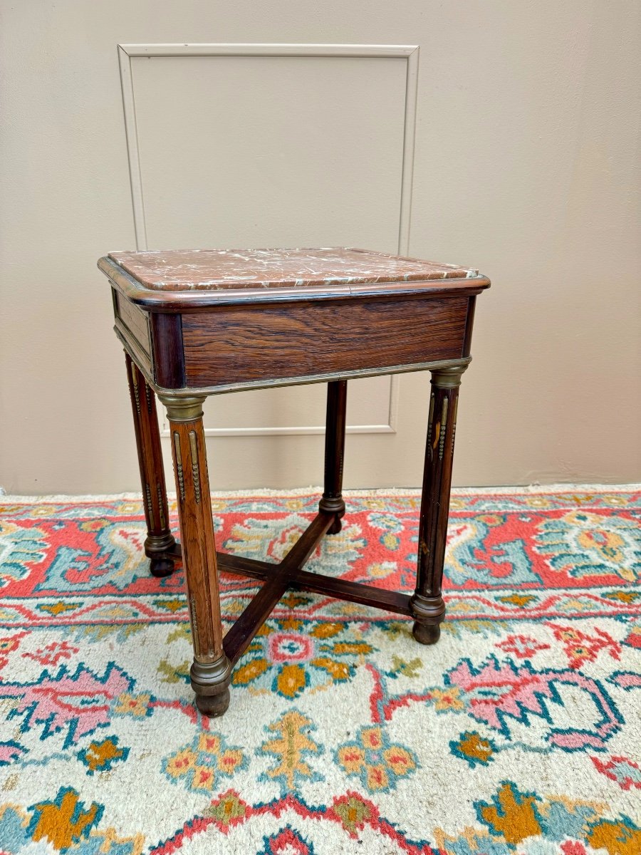 Louis XVI Style Mahogany And Rosewood Coffee Table, 19th Century -photo-2