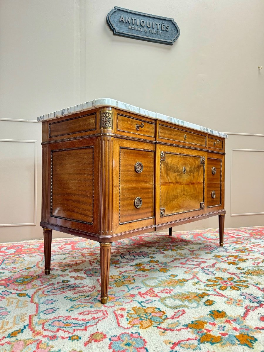 Louis XVI Style Mahogany Chest Of Drawers -photo-2