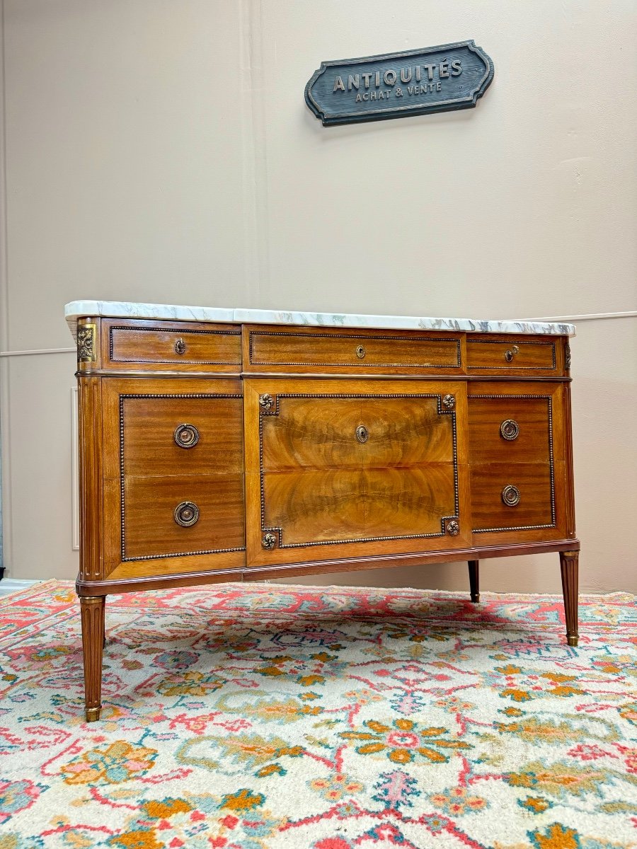 Louis XVI Style Mahogany Chest Of Drawers -photo-3