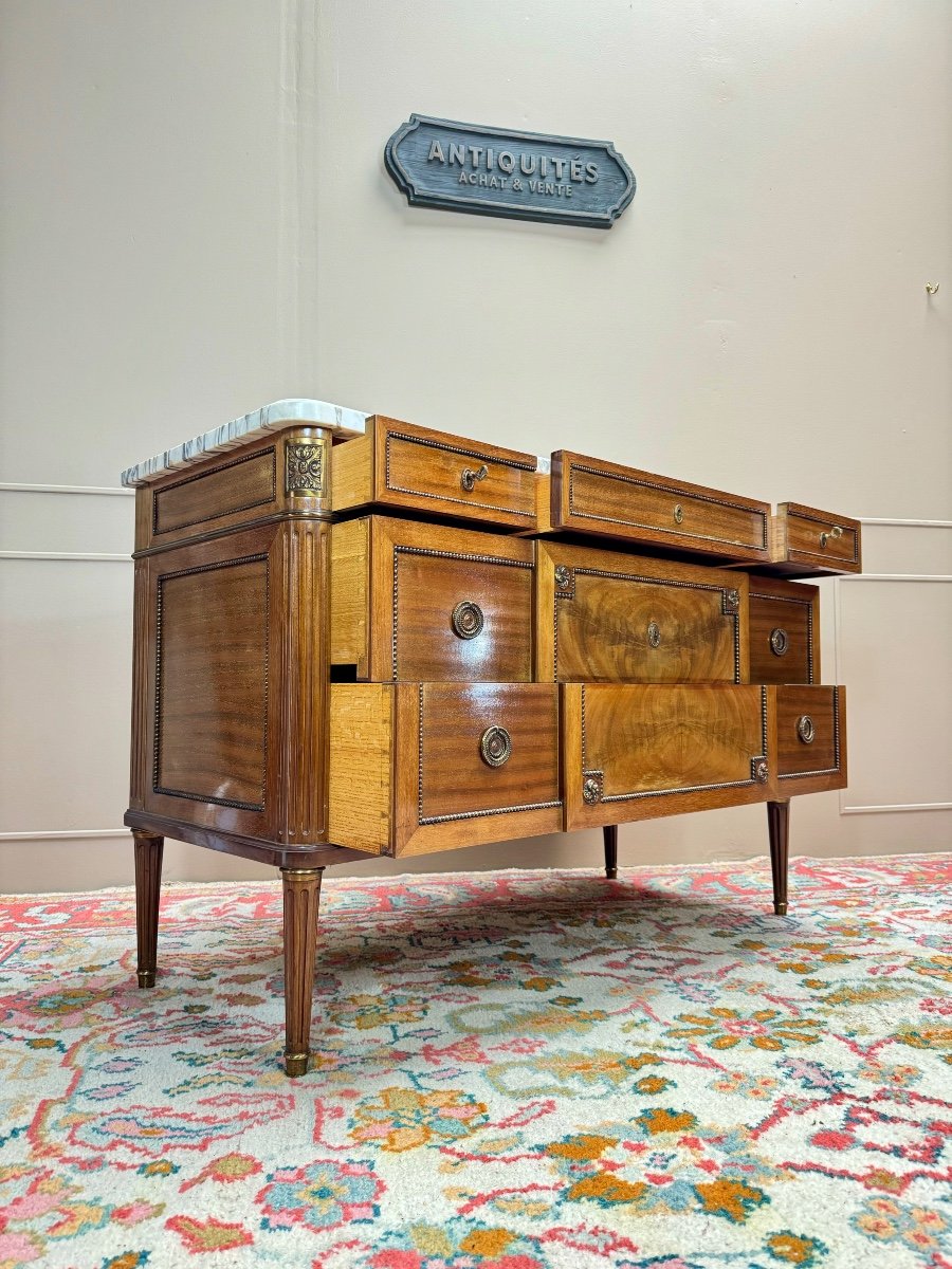 Louis XVI Style Mahogany Chest Of Drawers -photo-2