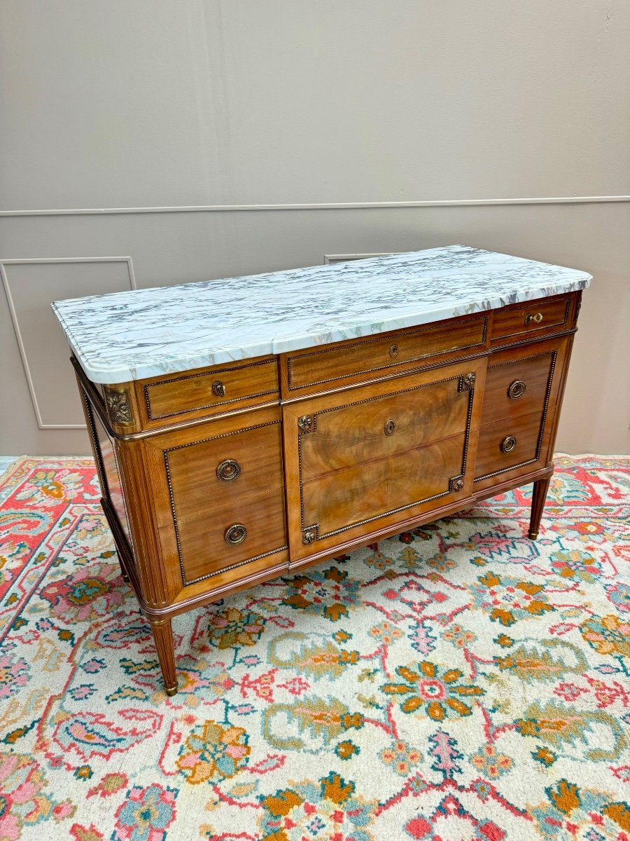 Louis XVI Style Mahogany Chest Of Drawers -photo-3