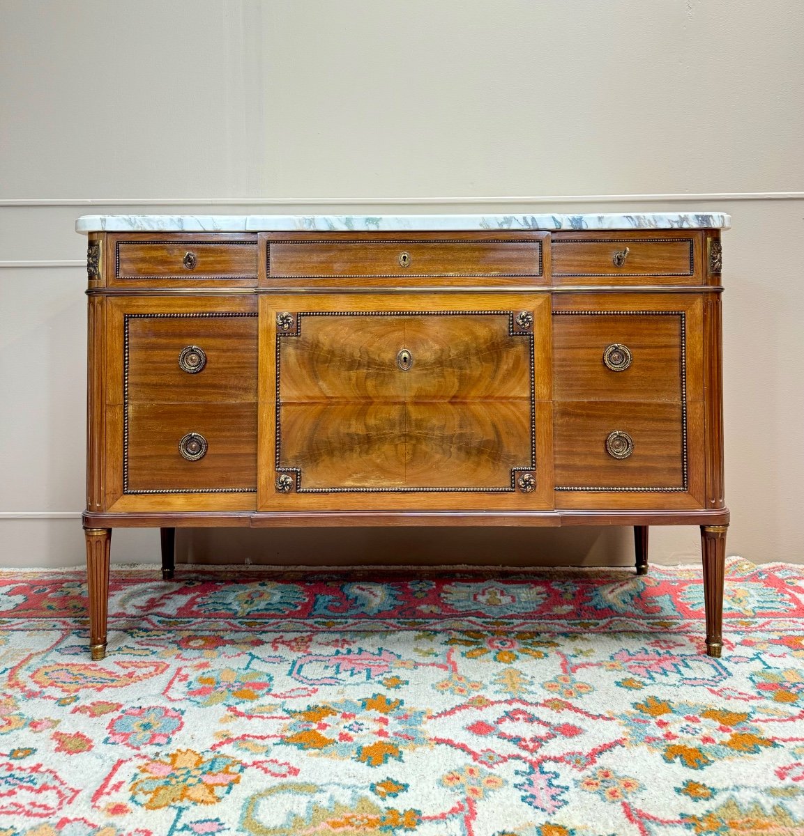 Louis XVI Style Mahogany Chest Of Drawers -photo-4