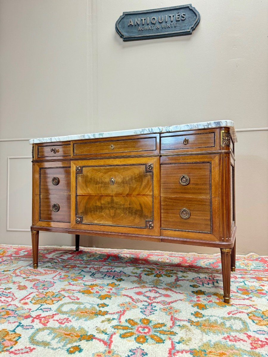 Louis XVI Style Mahogany Chest Of Drawers -photo-5