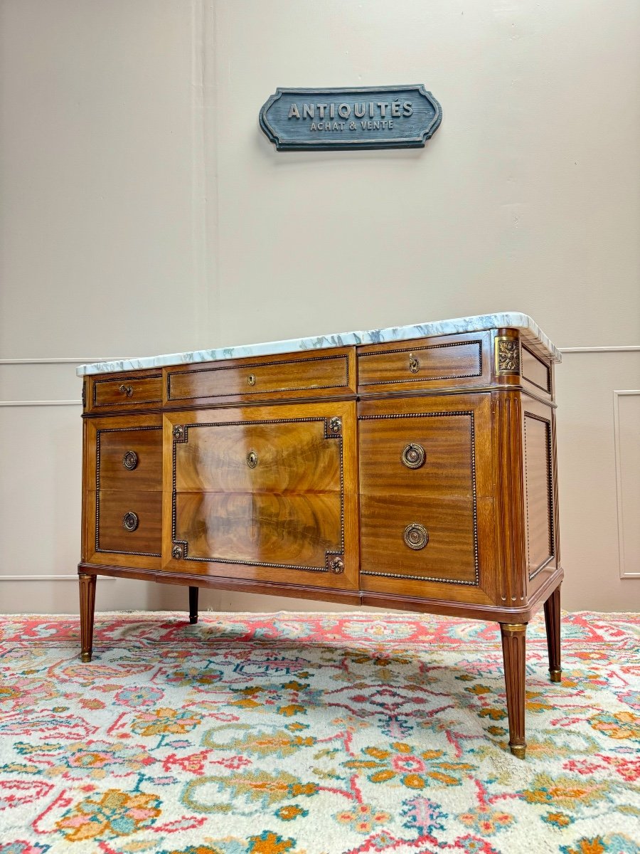 Louis XVI Style Mahogany Chest Of Drawers -photo-7