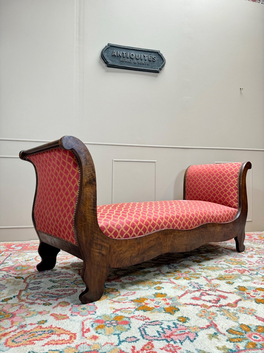 Bench, Mahogany Daybed, Restoration Period, 19th Century -photo-2