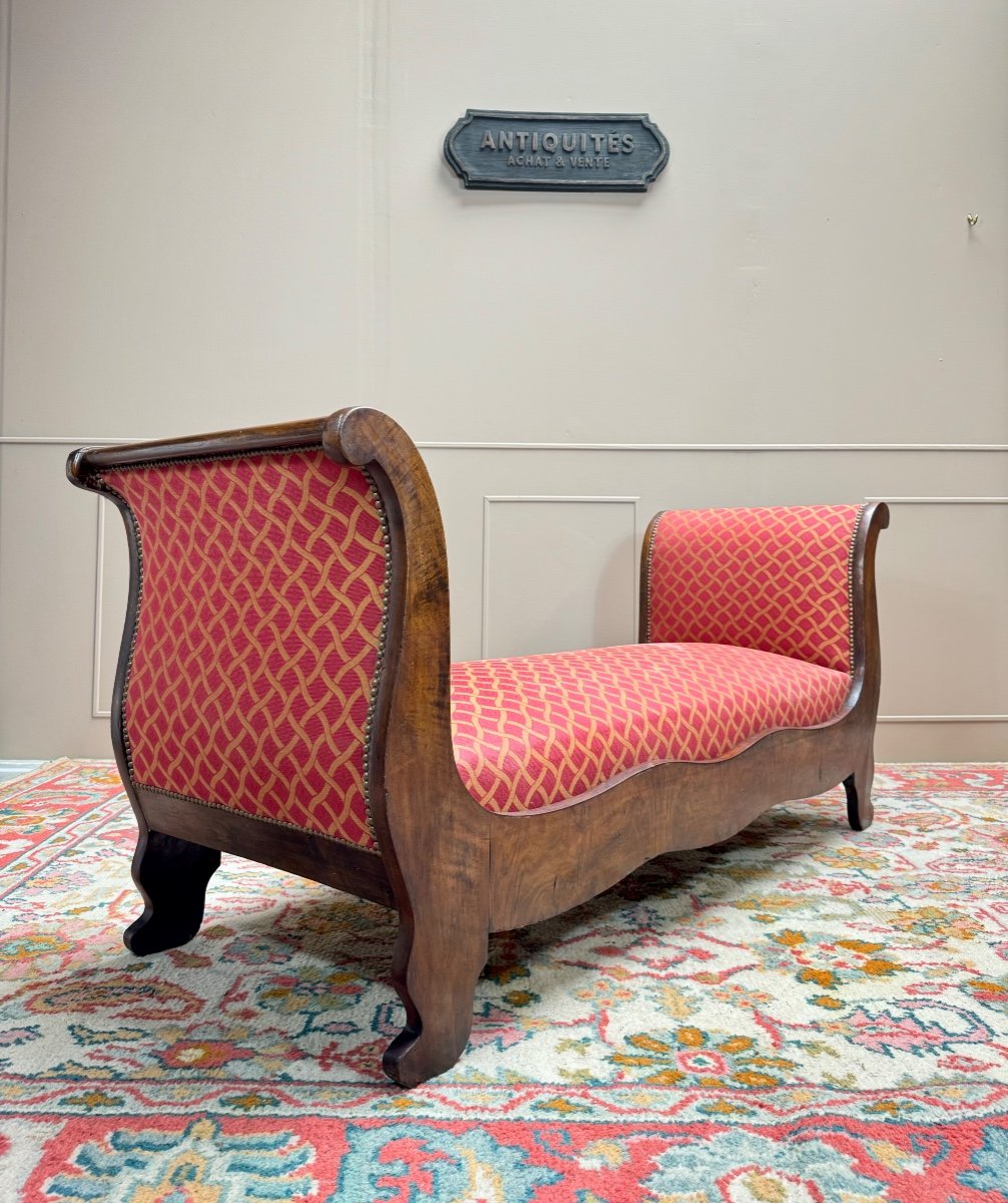 Bench, Mahogany Daybed, Restoration Period, 19th Century -photo-3