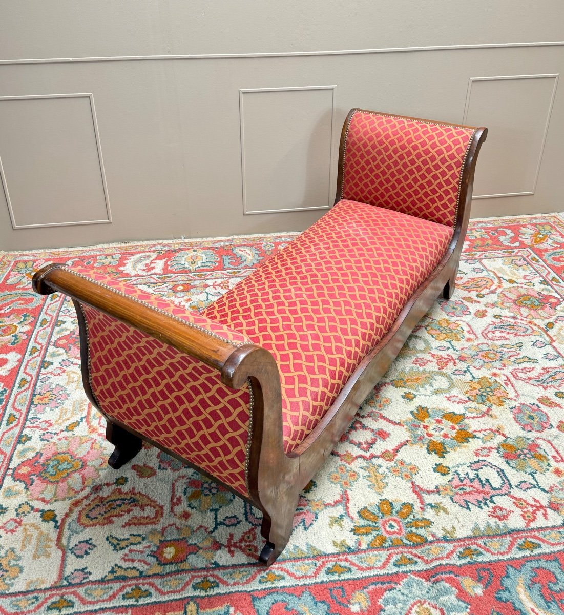 Bench, Mahogany Daybed, Restoration Period, 19th Century -photo-4