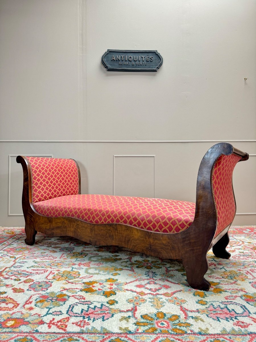 Bench, Mahogany Daybed, Restoration Period, 19th Century -photo-3