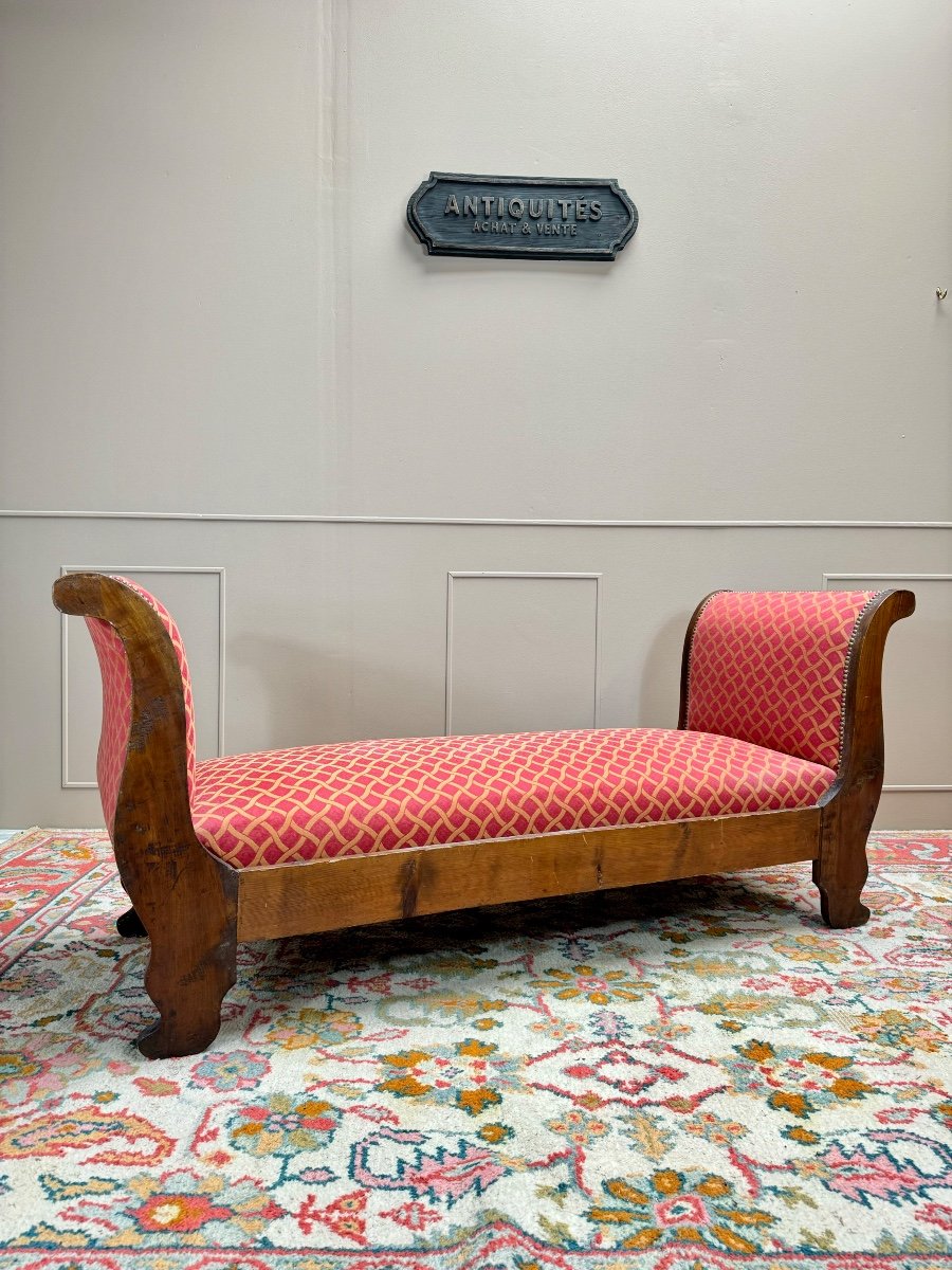 Bench, Mahogany Daybed, Restoration Period, 19th Century -photo-4