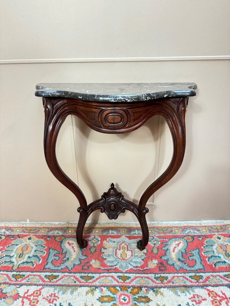 Mahogany Console From The Napoleon III Period, 19th Century -photo-2