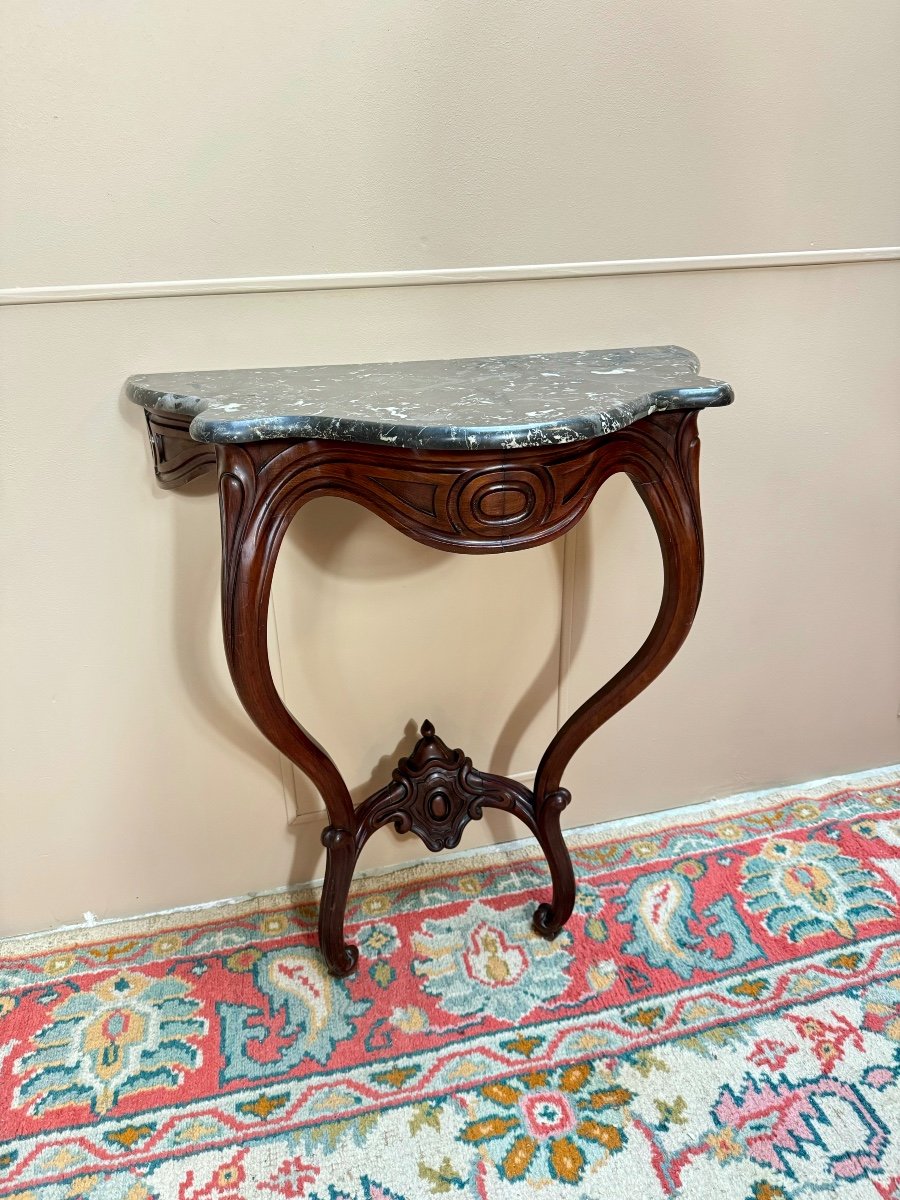 Mahogany Console From The Napoleon III Period, 19th Century -photo-4