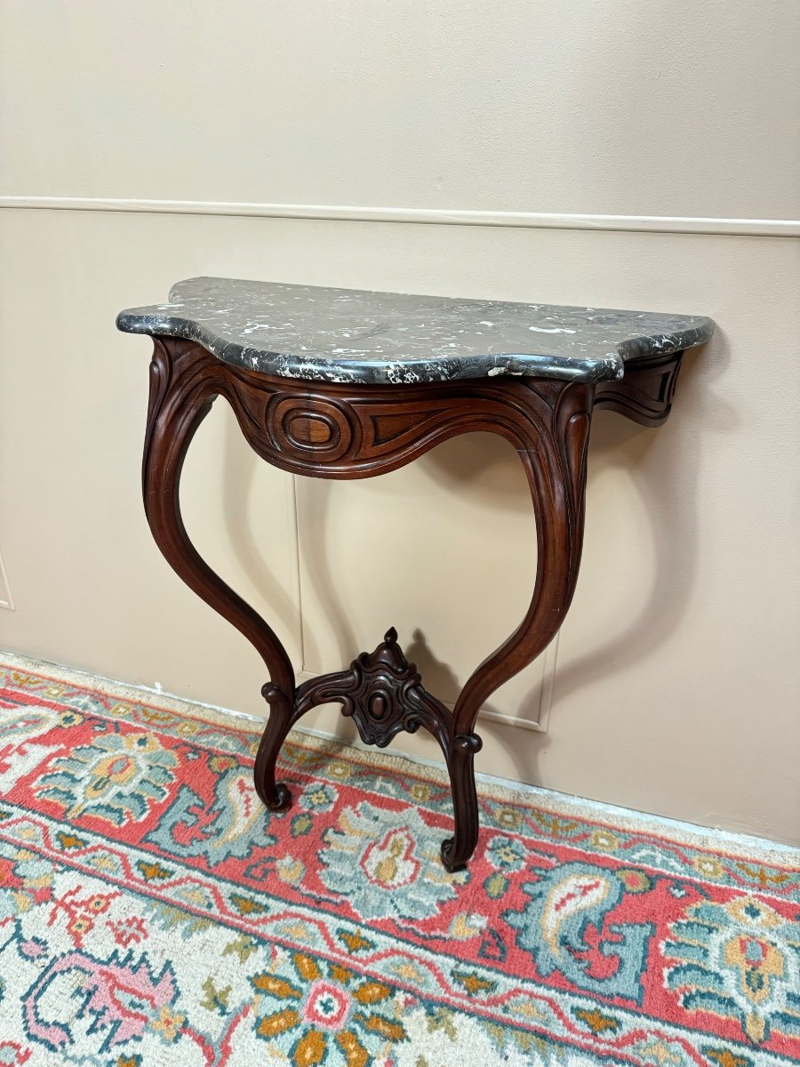 Mahogany Console From The Napoleon III Period, 19th Century -photo-1