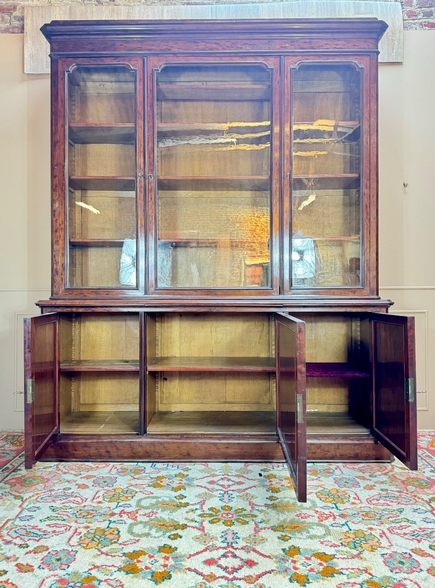 Large Speckled Mahogany Bookcase From The Napoleon III Period, 19th Century -photo-4