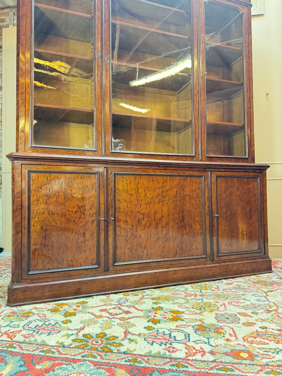 Large Speckled Mahogany Bookcase From The Napoleon III Period, 19th Century -photo-5