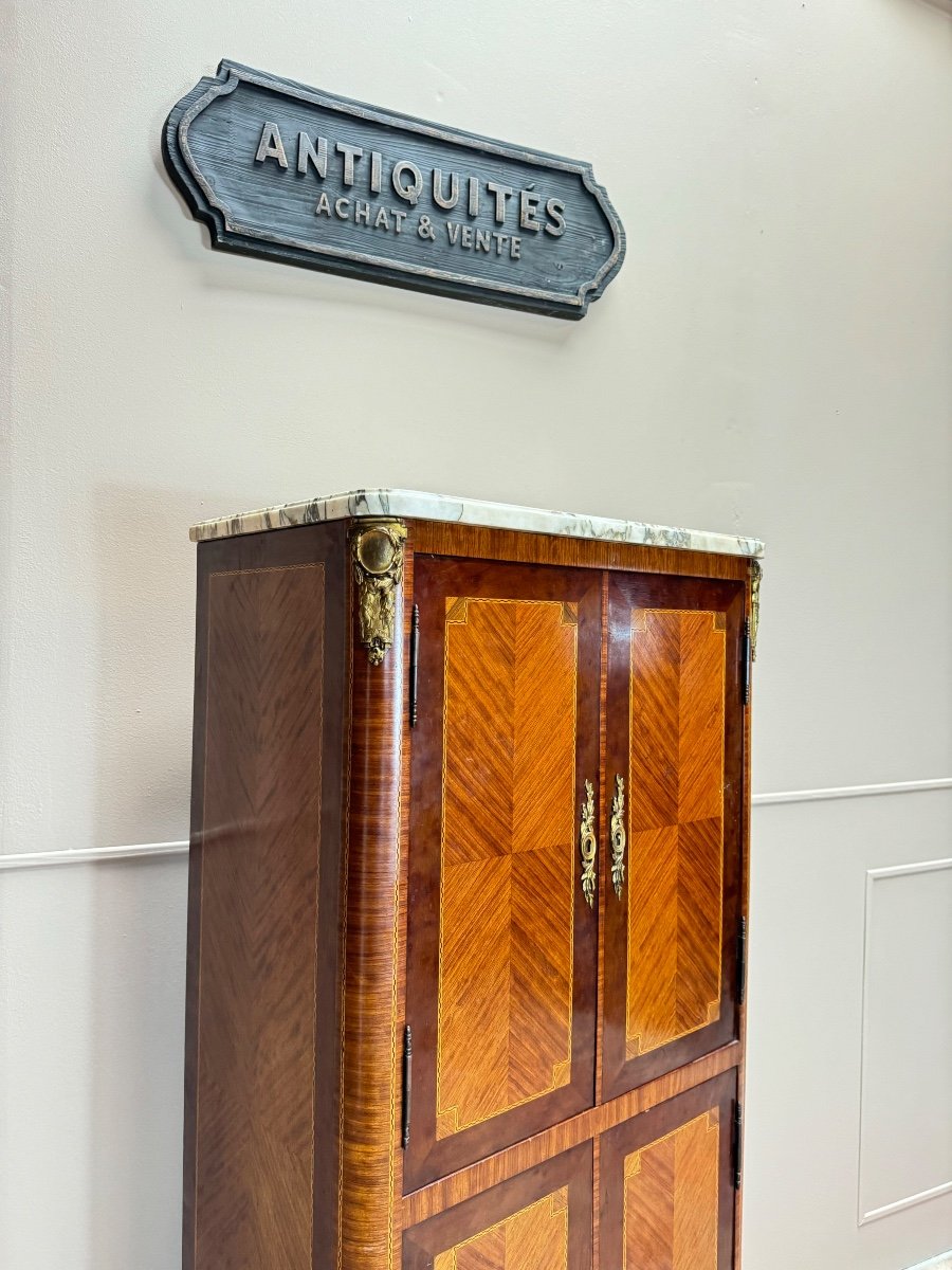 Louis XVI Style Marquetry Storage Cabinet, 19th Century -photo-2