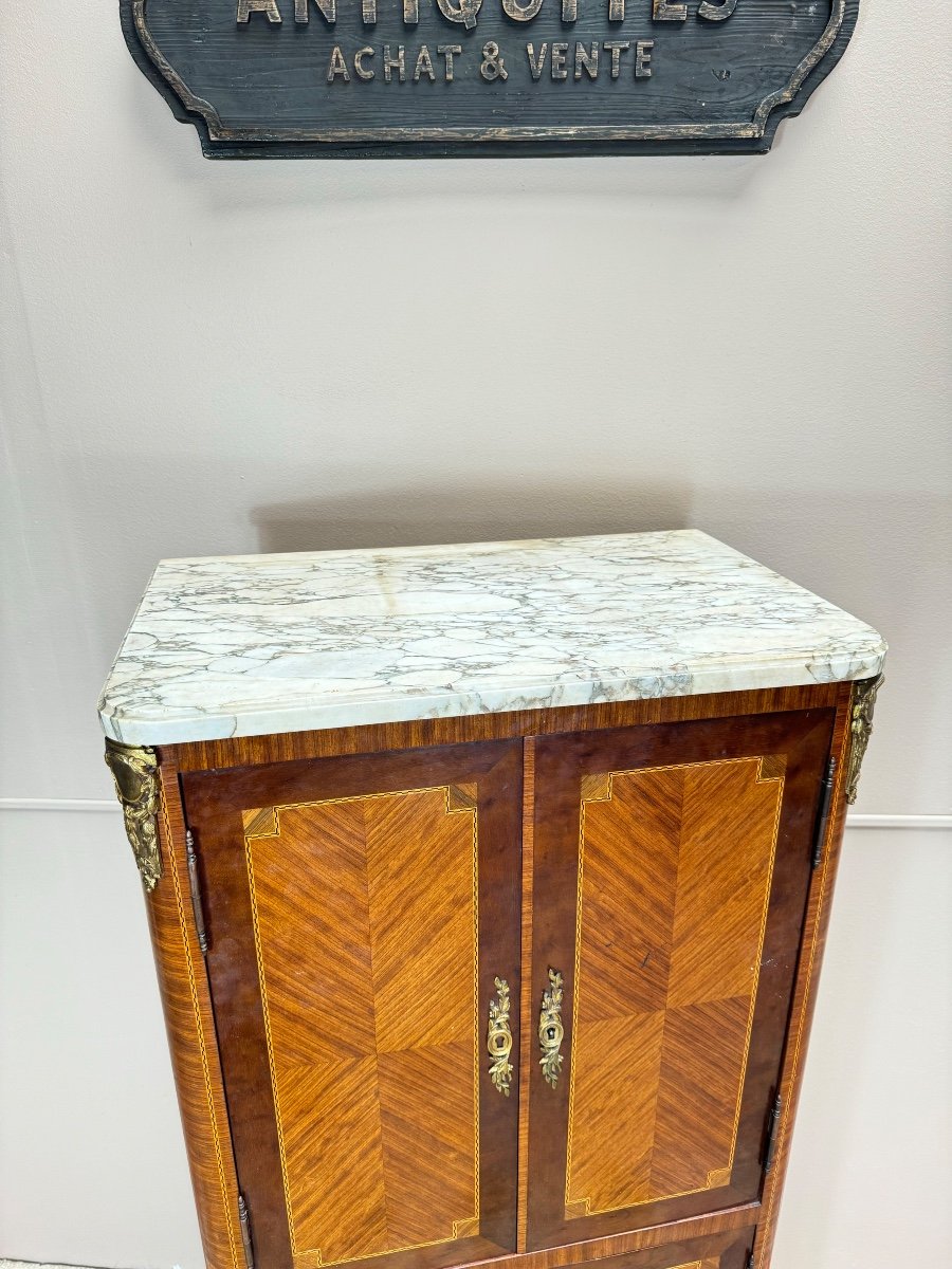 Louis XVI Style Marquetry Storage Cabinet, 19th Century -photo-3