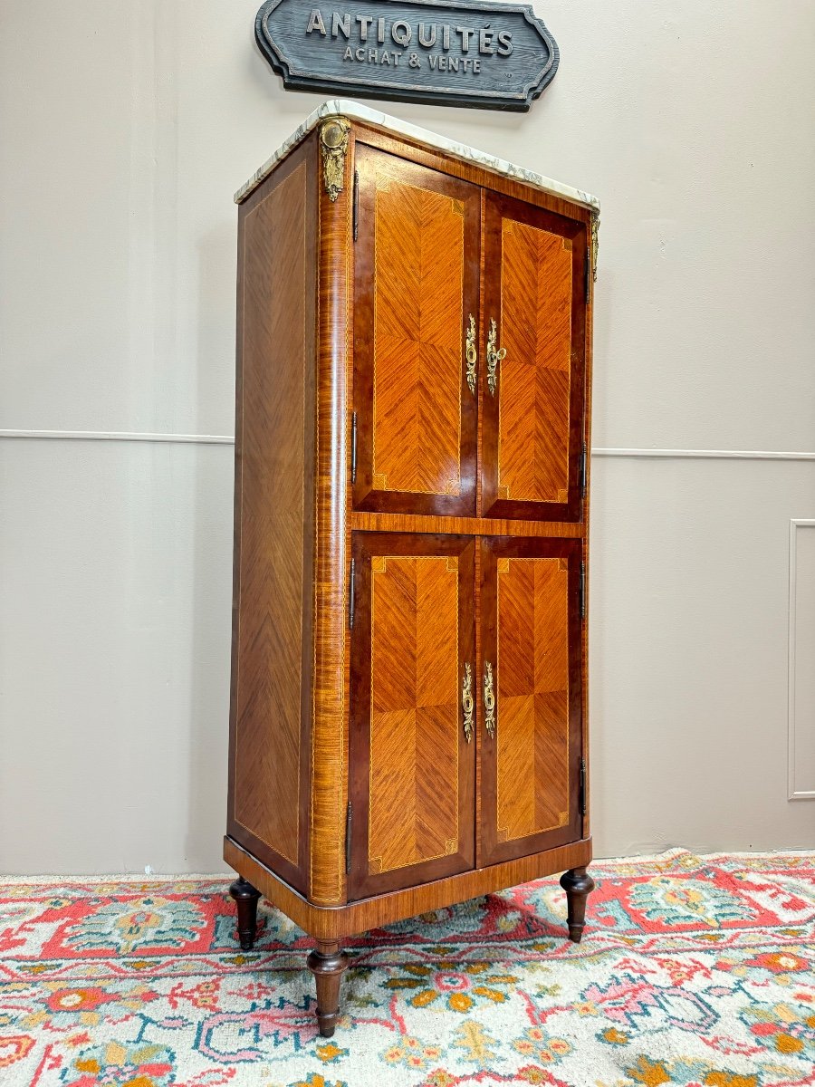 Louis XVI Style Marquetry Storage Cabinet, 19th Century -photo-1