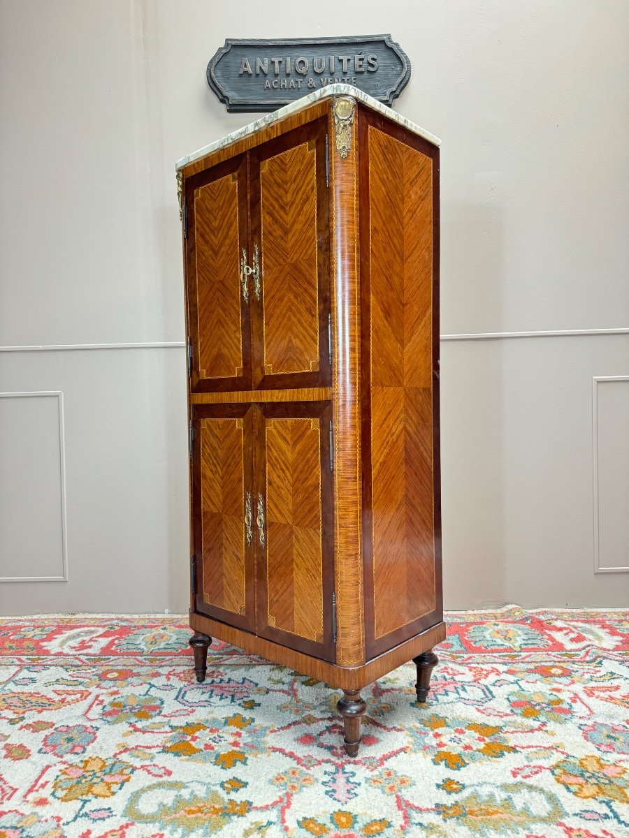 Louis XVI Style Marquetry Storage Cabinet, 19th Century -photo-2