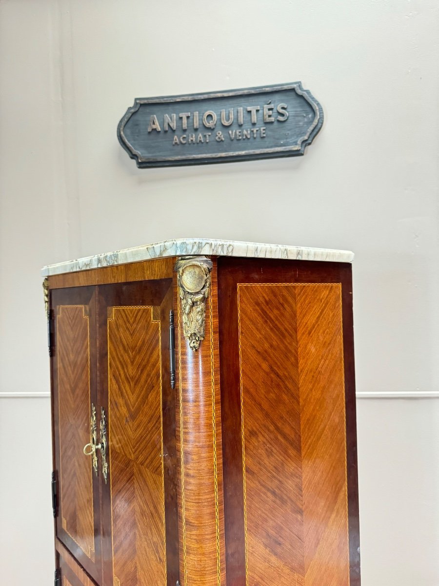 Louis XVI Style Marquetry Storage Cabinet, 19th Century -photo-3