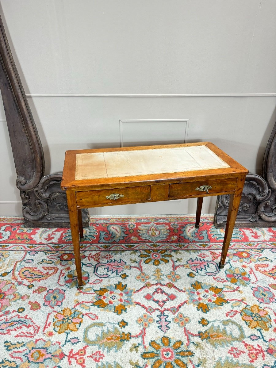 Louis XVI Style Mahogany Desk, 19th Century -photo-3