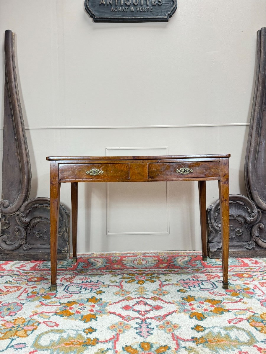 Louis XVI Style Mahogany Desk, 19th Century -photo-3