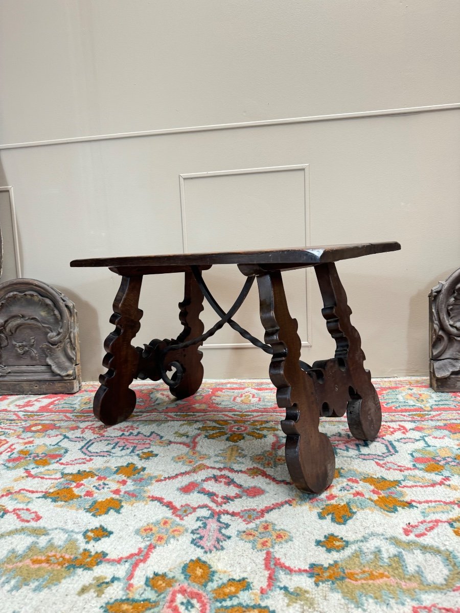 Spanish Walnut Coffee Table In Renaissance Style 19th Century -photo-4