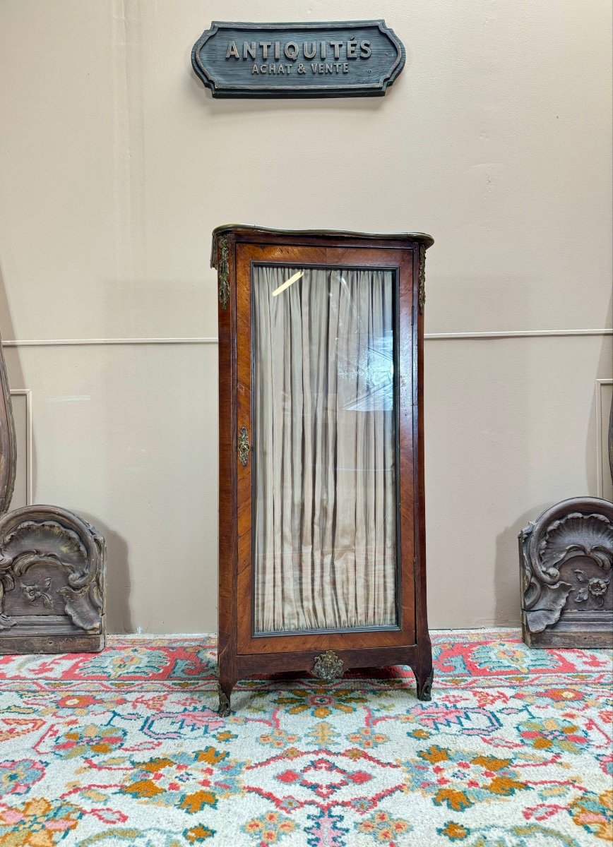 Marquetry Display Cabinet From The Transition Period, 18th Century 