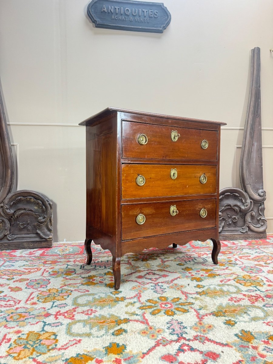 Commode En Acajou D’époque Louis XV XVIII Eme Siècle -photo-3