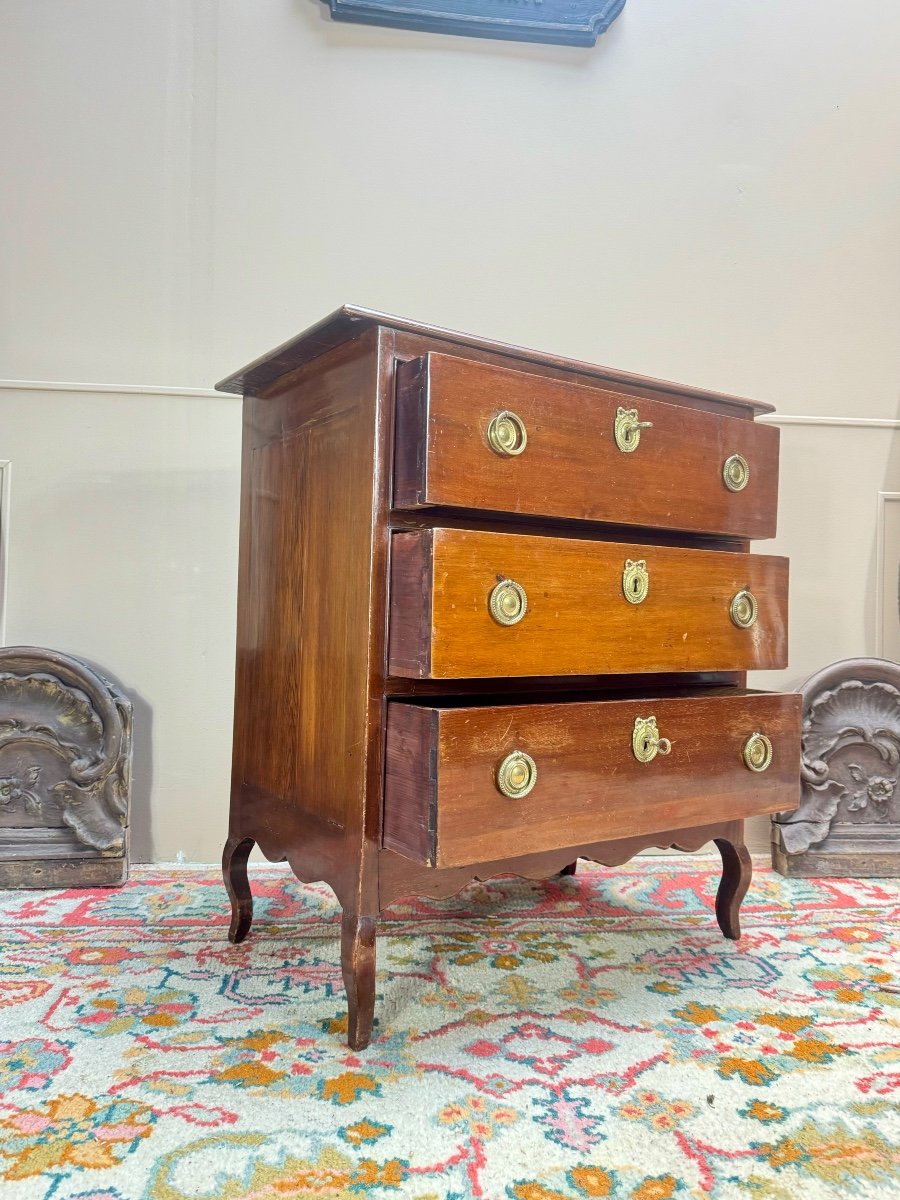 Commode En Acajou D’époque Louis XV XVIII Eme Siècle -photo-1