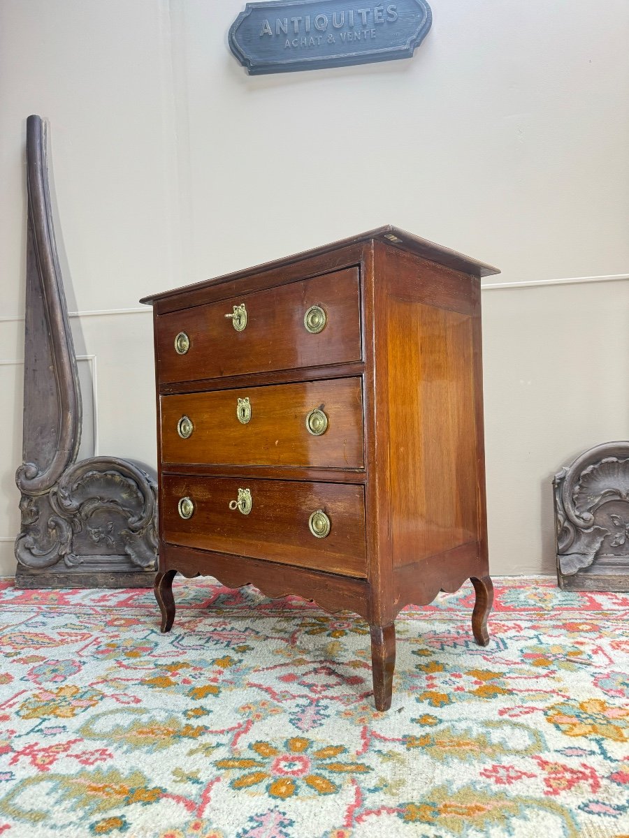 Commode En Acajou D’époque Louis XV XVIII Eme Siècle -photo-2