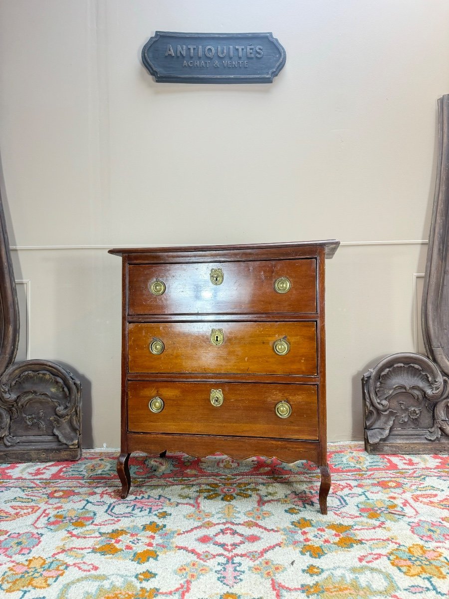 Commode En Acajou D’époque Louis XV XVIII Eme Siècle -photo-3