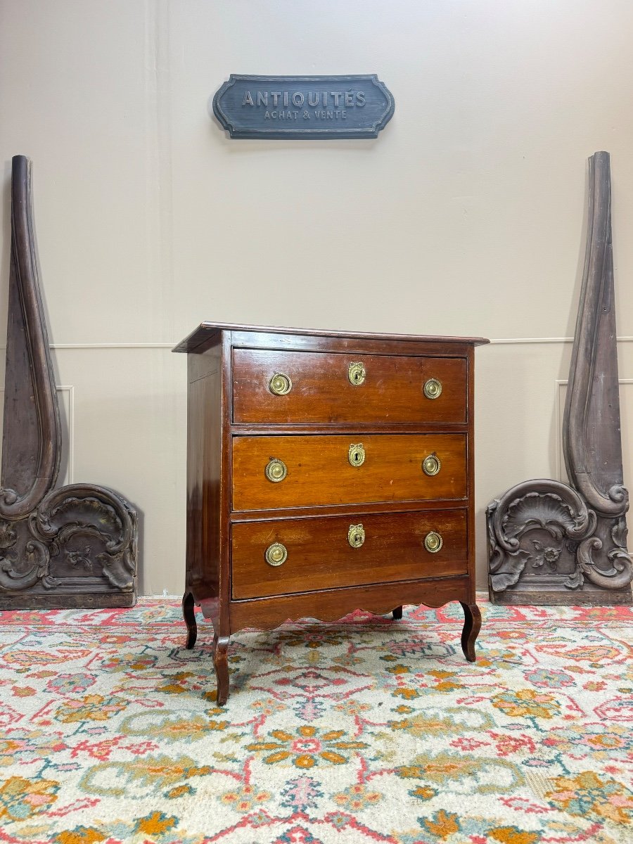 Commode En Acajou D’époque Louis XV XVIII Eme Siècle 