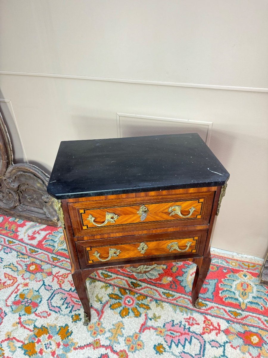 Commode D’entre Deux En Marqueterie D’époque Transition XVIII Eme Siècle -photo-4