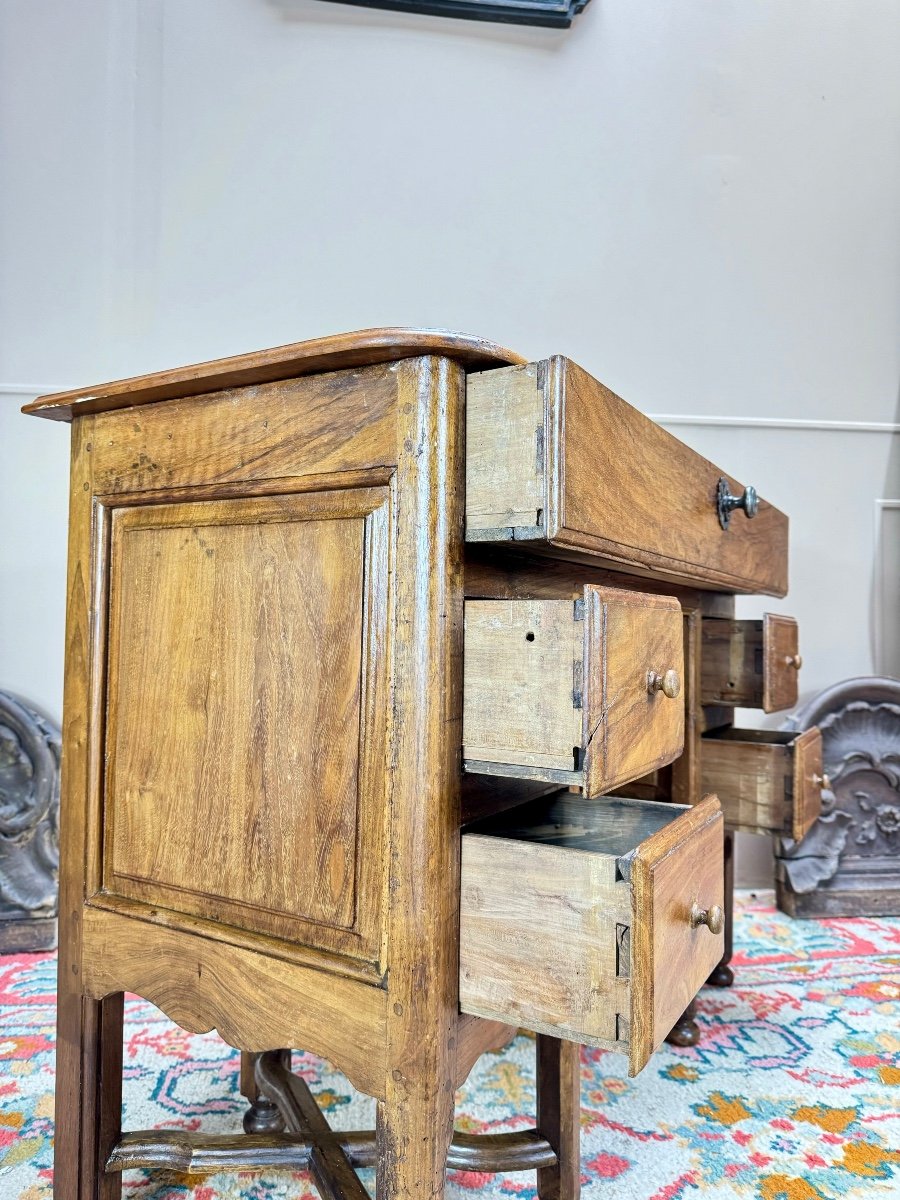 Mazarin Desk In Walnut And Oak From The Louis XIV Period, 18th Century -photo-5